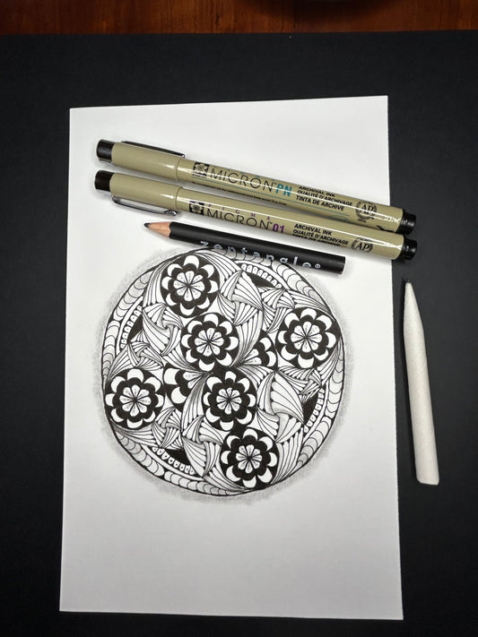 Zendala 003 - Zentangle Mandala Class / Recorded